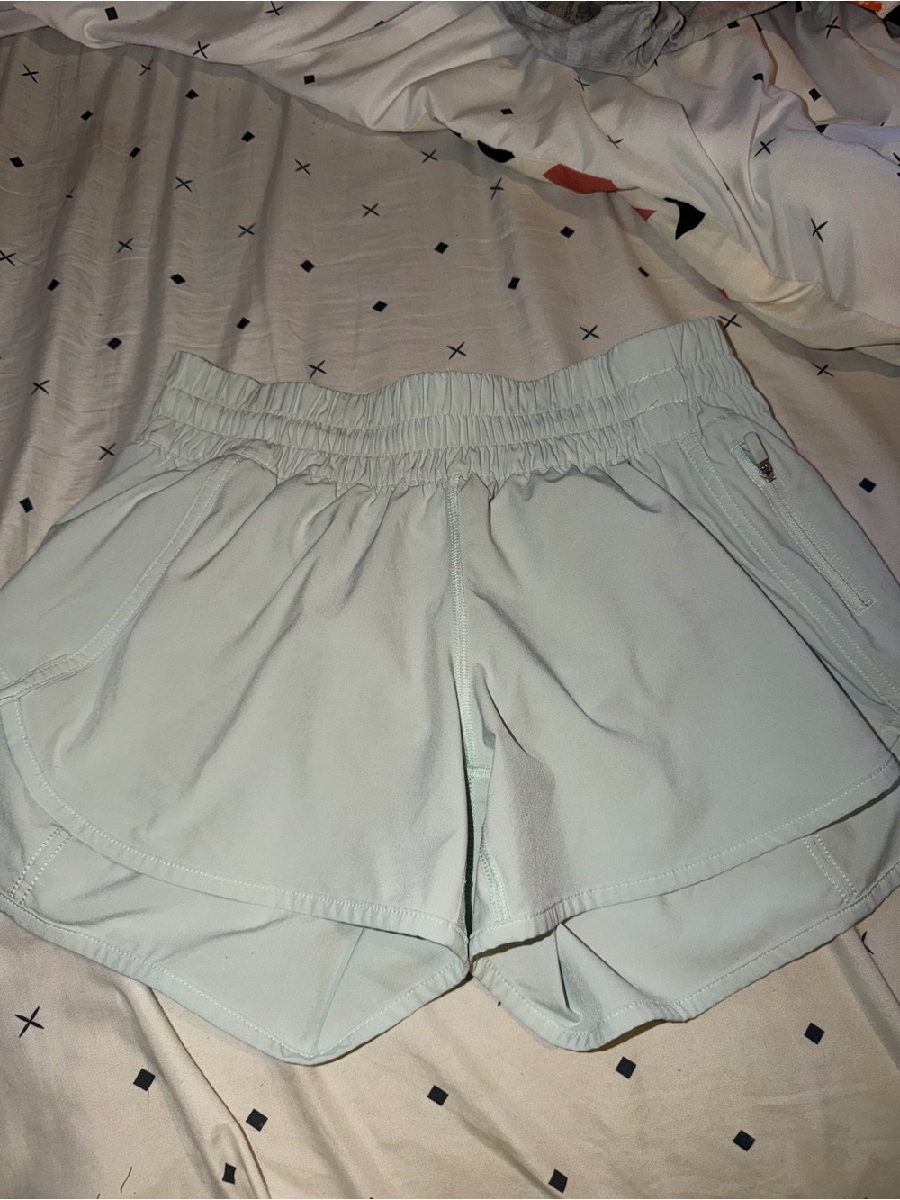 lululemon athletica Pale Blue Run Short with Elastic Waist
